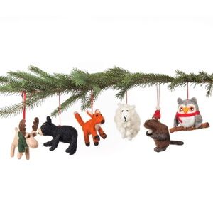 ✨BNWT - Lost Horizons Knitwear - Felt Friends Christmas Wool Ornament Set of 6✨